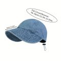 1× Summer Sun Cowboy Hat Foldable Wide Brim Women Hiking Bucket Hat Outdoor UV Protection Adjustable Beach Panama Ponytail Cap.