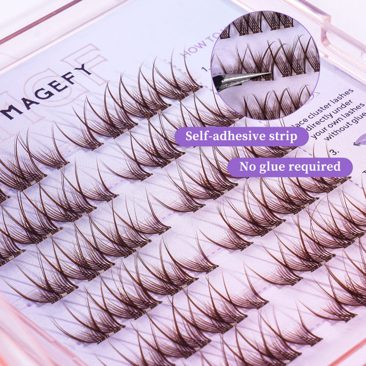 MAGEFY%20No%20Glue%2036/48%20Cluster%20Brown%20Individual%20Eyelashes%2010-12mm%20Required%20Easy%20to%20Remove,%20Natural%20Lash%20Extension%20Eye%20Beauty%20Tools%20-%20Image%202
