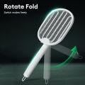 Foldable Electric Mosquito Killer Fly Swatter Trap USB Rechargeable Mosquito Racket Insect Killer with UV Light Bug Zapper 3000V. 