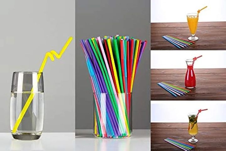 Pack of 25, 50,100,150, 200 Flexible Drinking Straw Colorful Fun and Colourful