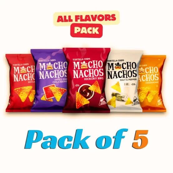 Macho Nachos Mix Flavours Chips (Pack of 5)