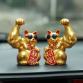 1Pc Big Muscle Arm Lucky Cat Figurine Collectible Resin Crafts Feng Shui Decoration for Desk Counter Store Bookcase Modern Shelf. 