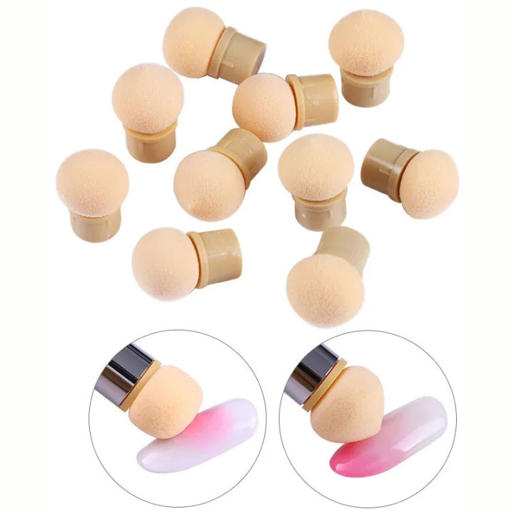 Round Head Sponge Heads Replacement Nail Art Gel Polish Color Gradient Brush Glitter Powder Dotting Manicure Tools