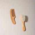Soft Wool Baby Comb Set 2pcs Beech Wood Hair Brush Newborn Massager Baby Care Soothing Shower . 