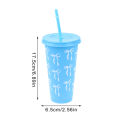 1Pc With Straw Lid Coffee Juice Tea Cute Tumbler With Straw Plastic Cups Summer 710ML Kawaii Bow Reusable Party Cups.