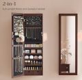 Wall Mirror with jewellery cabinet, jewellery storage, makeup storage. 