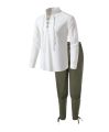 2Pcs Retro Vintage Medieval Renaissance Cosplay Costume Outfits Pirate Viking Halloween Casual Daily LARP Ren Faire Shirt Pants. 