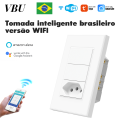 VBU WiFi/Zigbee Smart Wall Switch & Socket Brazil Standard Light Switch Tuya APP Work with Alexa  Home lightify. 