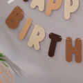 Brown Bear Birthday Letter Pull Flag Party Decoration banner layout 1 set 1 piece. 