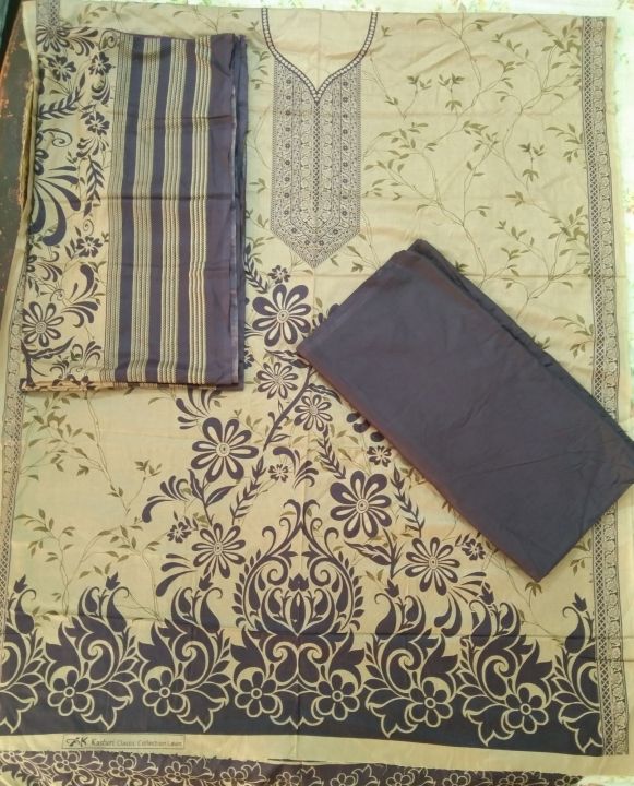 alkaram kusturi lawn 3 piece unstitched suit