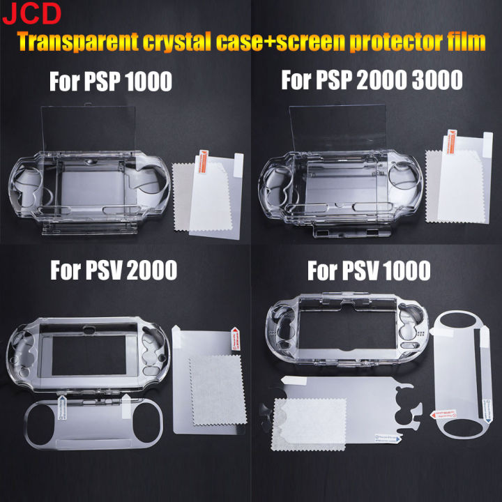Clear Crystal Case Hard Shell For PSV 1000 2000 Transparent Protection Cover For PSP1000 2000 3000 With Screen Protector Film