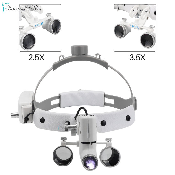 2.5X/3.5X%20%20Dental%20LED%20Light%20Lamp%20Binocular%20Loupes%20Brightness%20Spot%20Adjustable%20Dental%20Lab%205W%20Headlamp%20For%20Surgical%20Headlight%20-%20Image%204