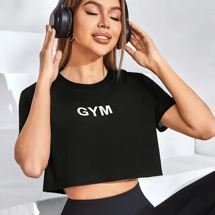 Women's%20Casual%20Printed%20Crop%20Top%20Athletic%20Style%20Short%20Sleeve%20Round%20Neck%20Gym%20T-Shirt%20for%20Workout%20&%20Fitness%20-%20Image%207