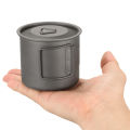 Lixada Ultralight Titanium Cup Water Cup Mug with Foldable Handle Outdoor Portable Camping Picnic 300ml / 350ml / 550ml / 650ml. 