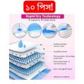 Disposable Bed Underpad (10 Pieces) – Rapid Dry Technology, 6-Layer Protection, Leakproof & Ultra Absorbent. 