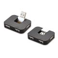 Mini USB Hub 4-port USB Splitter Rotatable USB Hub Expander for PC Laptop USB Data Transfer Mobile Charging. 