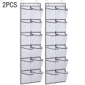 12 Pockets Over the Door Shoe Organizer Large Mesh Pockets With 2 Hooks Transparent Fabric Shoe Rack Storage Bag For Bedroom. 