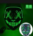 Scary Halloween Mask, LED Mask, Glow Neon Mask Costume Mask with 3 Lighting Modes & El Wire for Men Women Kids, Light up Mask for Festival Cosplay Halloween Costume Masquerade Parties,Carnival,Gifts (Red). 