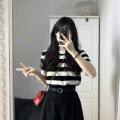 Gakki Korean-style loose all-match shirt free size soft and comfortable short-sleeved sweater T-shirt 1233 #. 