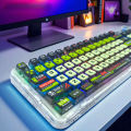 Pudding Keycap Apocalypse Biochemical Four Sided Transparent PBT 125 Keys for 61 68 75 84 87 89 96 98 100 Mechanical Keyboard. 
