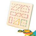Wooden Geometry Puzzle Nail Board Graphics Geometric Creative Math Montessori Toy for for Children's Early Education. 