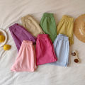 2026Korean-style children's shorts for summer, thin casual pants for boys and girls, linen casual pants for toddlers. 
