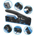 RJ45 Crimp Plier Pass Through Crimper Stripper Cutter for Cat7 Cat6 Cat5e 8P8C Modular Connector Ethernet All-in-one Wire Tool.