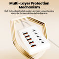 10 Ports USB Charger 5USB+5PD Power Strip Multi Port Type C Wall Charger With 1M Cable For iPhone QC3.0 Adapter.