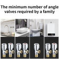 Stainless Steel Hot ＆ Cold Inlet Valve Bathroom Faucet Stop Valve Kitchen Sink Basin Triangle Valve Water Pressure Regulator. 