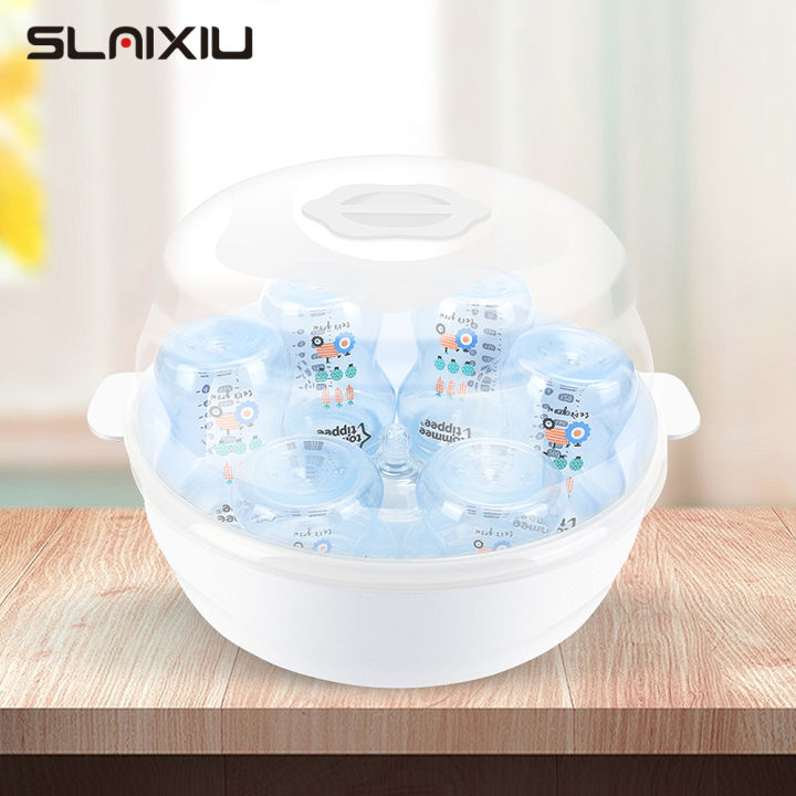 Microwave Steam Sterilizer for Baby Bottles Temperature Nipple Sterilizer Bottle Holder Storage Box Baby Bottle Warmer BPA Free