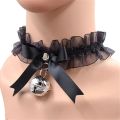 Lace Aesthetic Necklace Bow Knot Bell Choker Necklace Women's Cute Collar Gothic Simple  Lovely Pendant Fashion Jewelry. 
