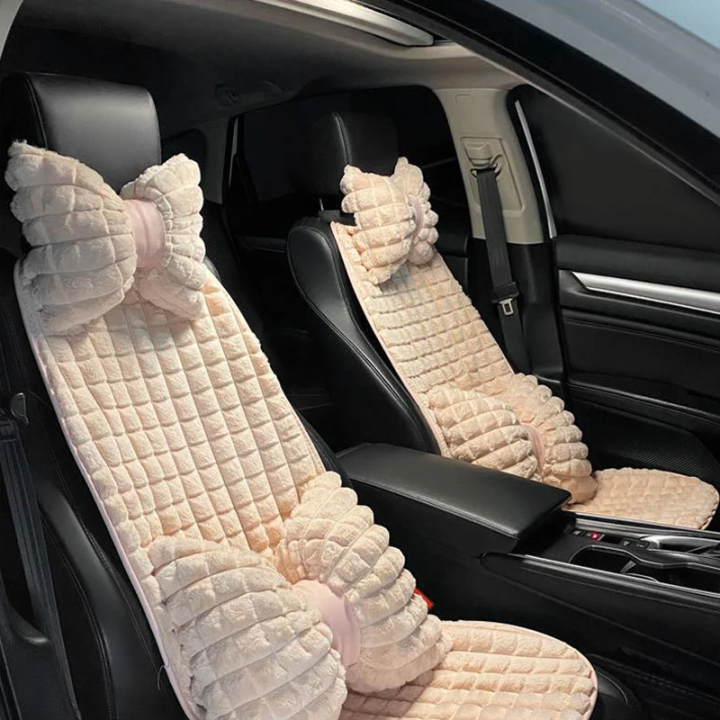 Car headrest winter rabbit hair car comfort warm neck pillow cushion creative headrest lumbar support auto supplies