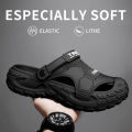 EVA Sandals for Men in Summer, Thick Soft Soled for Outdoor Wear, Beach Shoes for Casual Sports, and Perforated Shoes. 