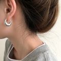Stainless Steel Smooth Metal Chunky Hoop Earrings for Women Girls Fashion Round Circle Hoops Statement Earrings Punk Jewelry. 