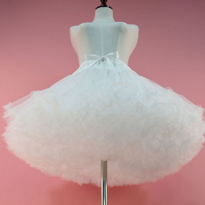 Women Flower Style Lolita Petticoats Crinoline Inner Bustle Cosplay Tutu Puffy Cancan Skirt Under Wedding Dresses