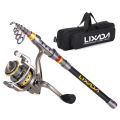 Lixada Telescopic Fishing Rod and Reel Combo Full Kit Carbon Fiber Fishing Rod Pole + Spinning Fishing Reel + Fishing Tackle Set. 