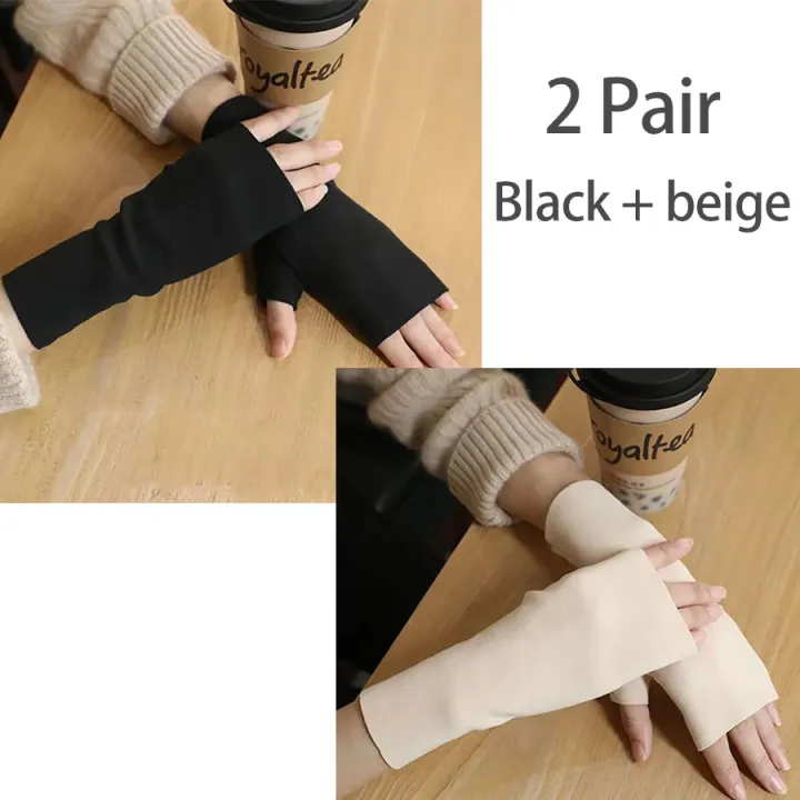1/2pairs%20Autumn%20and%20Winter%20Warm%20Gloves%20Women's%20Winter%20German%20Velvet%20Half%20Finger%20Plus%20Velvet%20Open%20Finger%20Telefingers%20Gloves%20-%20Image%207