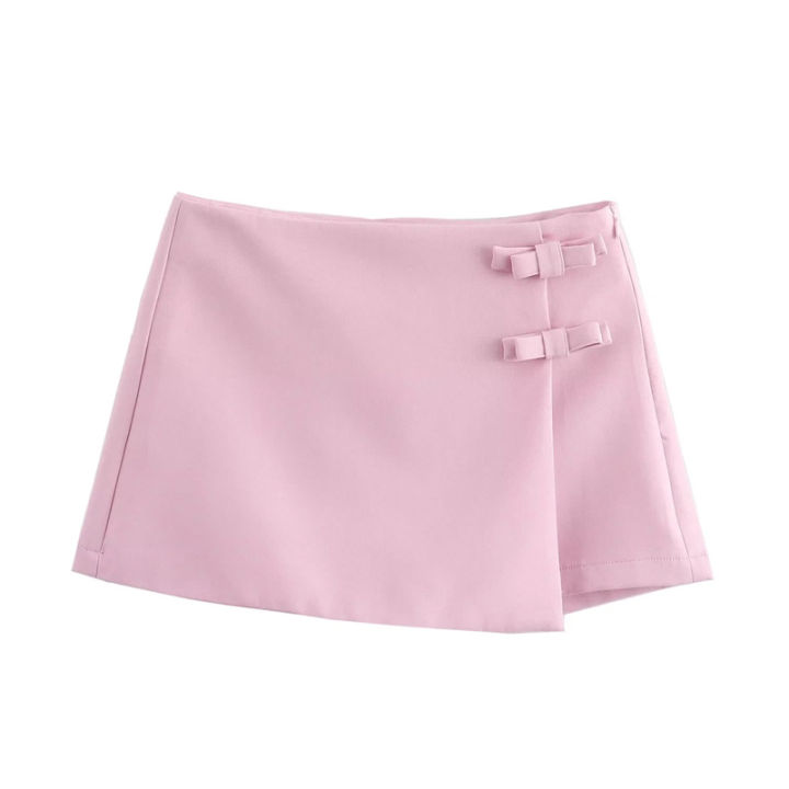 MUJER%20Pink%20White%20Mini%20Skirt%20Woman%20Skort%20Fashion%20Bow%20Skort%20For%20Women%20Summer%20Slit%20Short%20Skirt%20Woman%20Split%20High%20Waist%20Skirt%20Shorts%20-%20Image%202