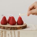 3D Strawberry Aromatherapy Candle Silicone Mold DIY Handmade Candle Making for Valentine's Day Party Home Decor Birthday .