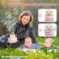 Birthday Cake Bubble Machine for Kids Automatic Bubble Blower 10000+ Bubbles Per Minute/Lights/Music Summer Bubble Maker Toys.