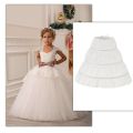Fashion White Lace Children Skirt Petticoat Steel Ring Adjustable Princess Skirt Tutu Skirt 3 Hoops Wedding Petticoat Kids Girls. 