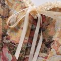 Women Overbust Corset Vintage Floral Tapestry Halloween Costume Sweetheart Front Busk Ruffle Back Lace Up Boned Waist Cincher. 