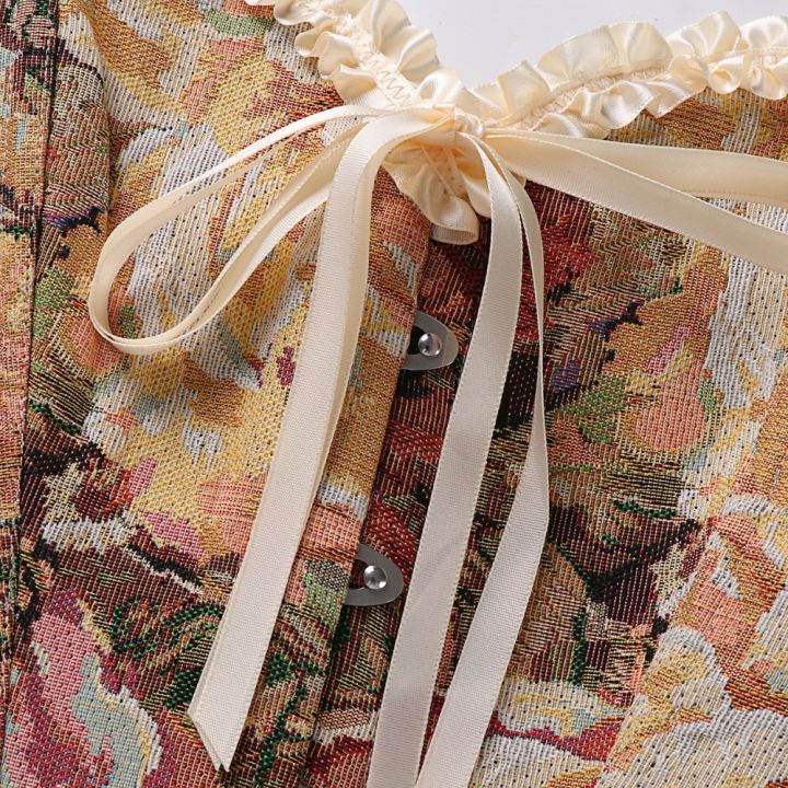 Women%20Overbust%20Corset%20Vintage%20Floral%20Tapestry%20Halloween%20Costume%20Sweetheart%20Front%20Busk%20Ruffle%20Back%20Lace%20Up%20Boned%20Waist%20Cincher%20-%20Image%205