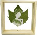 Customized Engraved Name and Photo in Natural Leaf with Frame for Gift,Happy birthday,Wedding and Anniversary Gift. 