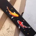 Chinese Style Retro Painted Koi Carp Wooden Bookmark Tassel Pendant Creative Book Mark Students Supplies Stationery Accessories. 
