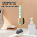 1pc Multi-function automatic spot shoe brush soft hair hand pressure hanging hole suitable for clothing carpet plastic handles. 