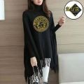 Fleece Poncho For Women | Winter Collection Woman's Printed Poncho For Girls | Winter Fashion Coffee Printed Poncho Sweater Poncho Style Top/Shirt For Girls. 