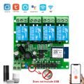 4CH Wifi Smart Wireless Relay Switch Module 4 Channel 7-32V 85-250V 110V 220V 10A 2200W RF433 4 Way Receiver Work With Tuya Alex. 