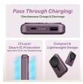 boAt New Launch EnergyShroom PB331 (Magsafe) 10000mAh Magnetic Wireless Powerbank, 15W Wireless & 22.5W Wired Charging for (iPhone 16,15,14,13 & 12, Android & Other Qi Enabled Devices) (Purple). 