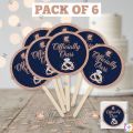 CUSTOMIZED Date Fixed Cupcake & Mithai Toppers - Digital Print Baat Pakki Cake Decoration (Pack of 6 - 2.5 inches OR Single 6x4 Inch Big Topper) for Wedding Party Celebration. 